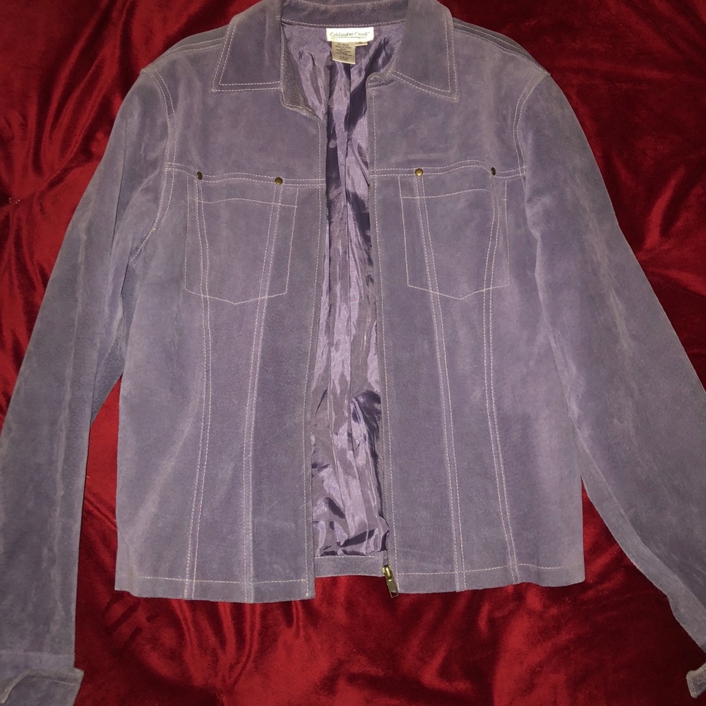 Purple leather jacket